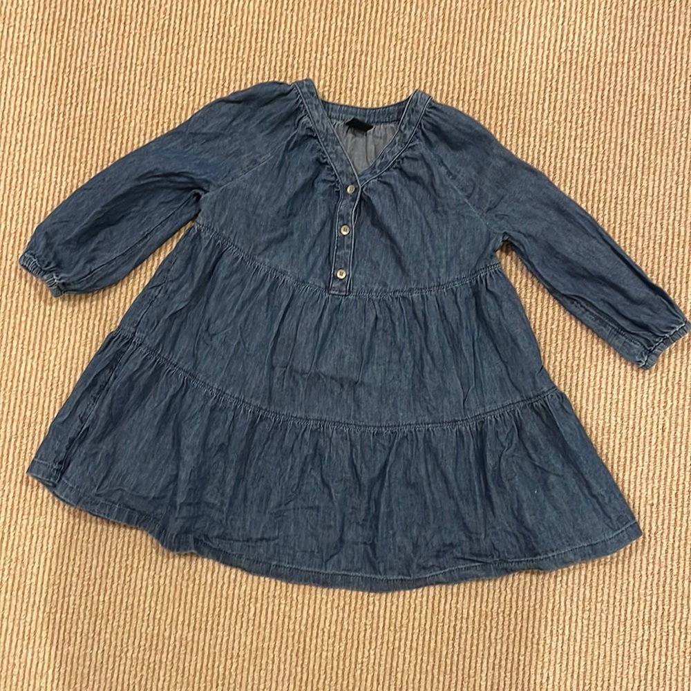 Gap blue denim tiered dress